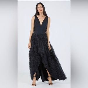 NWT BCBGMAXAZRIA Women’s Dresses | Paloma Faux Feather Evening Gown Black